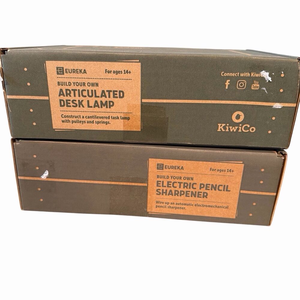 kiwi co eureka crate 14+ Articulated Desk Lamp Electric Pencil Sharpner New!